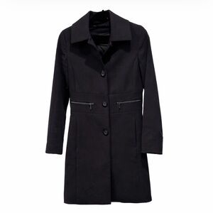 Kenneth Cole New York Charcoal Walking Jacket Big Button Stretch Coat XS